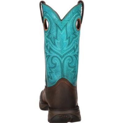 Durango DWRD022 10" Lady Rebel Teal Steel Toe EH Rated Cowgirl Western Boots